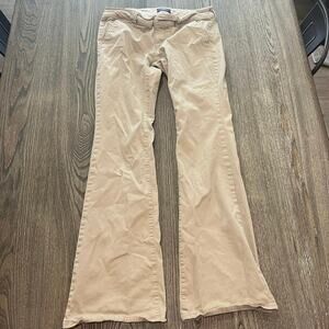American Eagle Outfitters Womens Artist Flare Jeans Stretch High Rise Tan Size 6